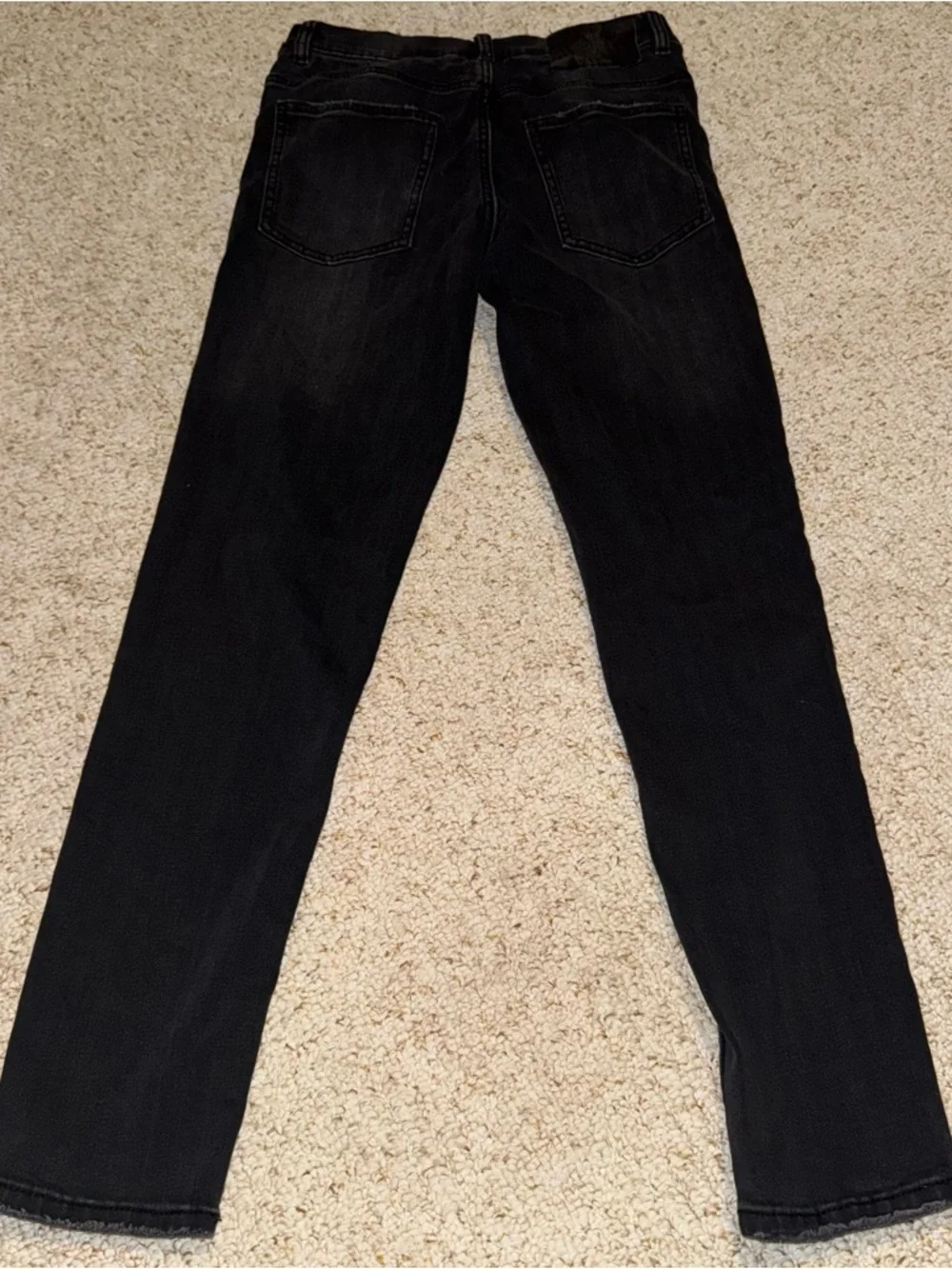 ZARA Girls Black Slim Straight Jeans Size 13-14 Dark‎ Wash Stretch Denim